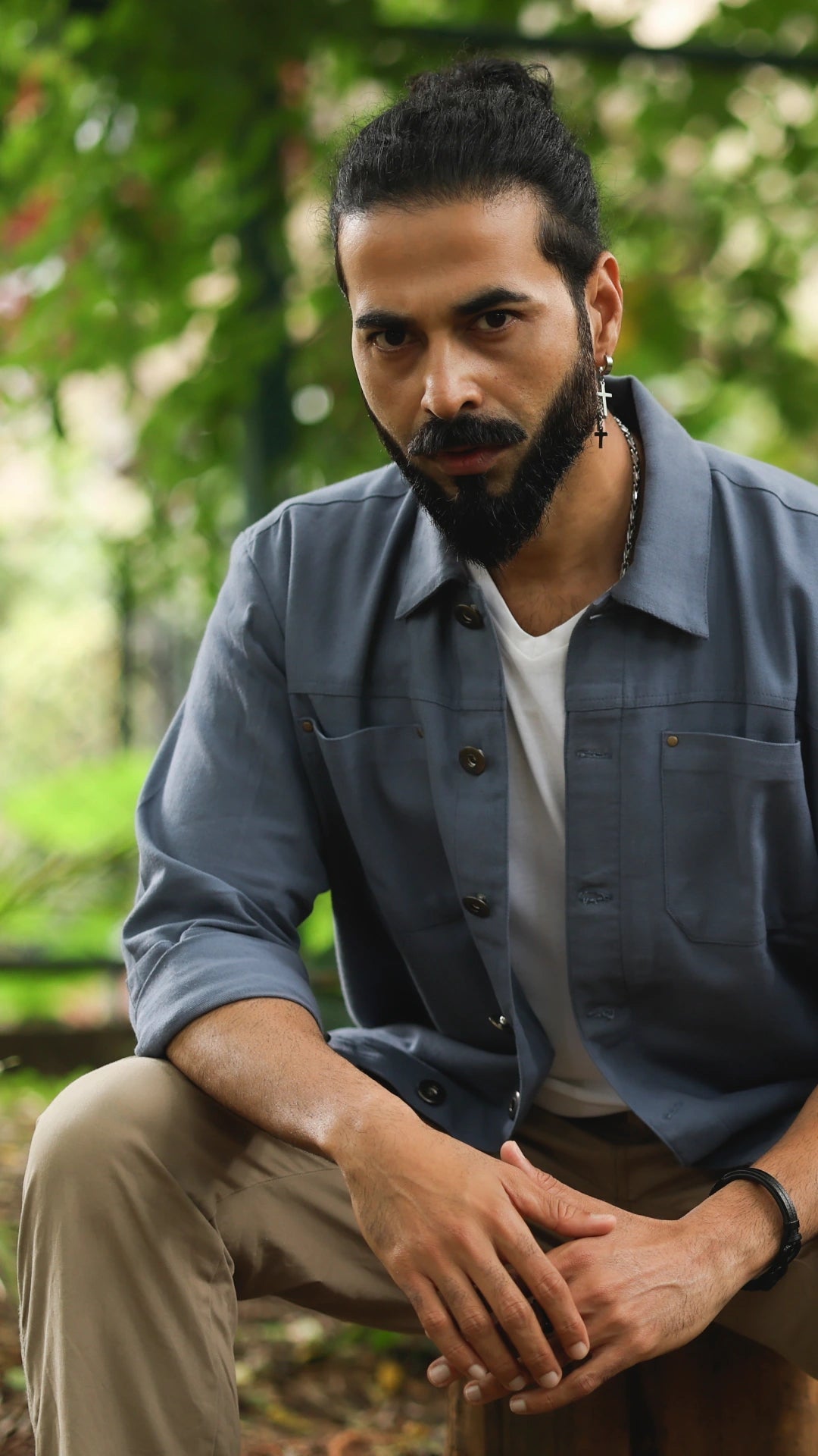 Men's Cotton Canvas Jacket - Sapphire Blue