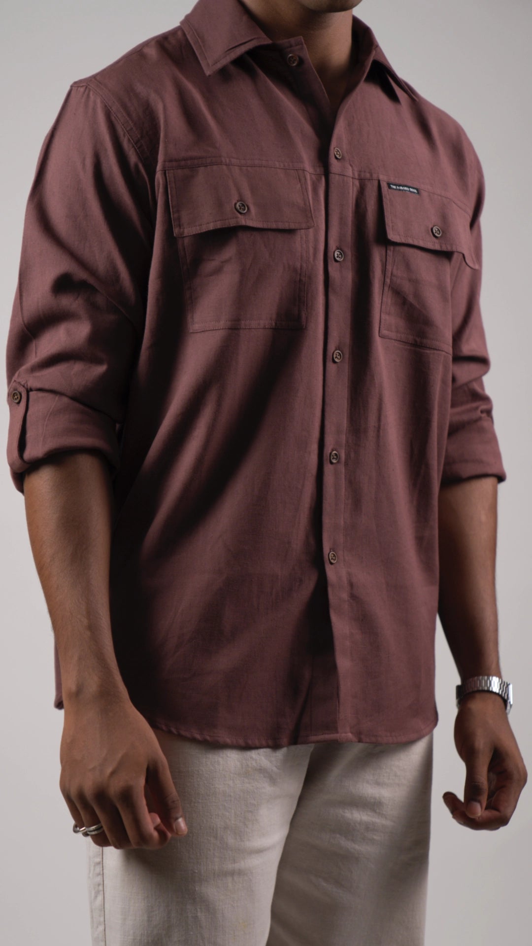 Model another closeup of the shirt