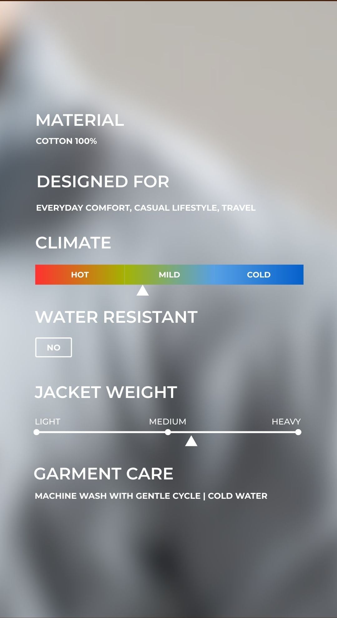 Men's Cotton Twill Jacket - Azure Sky