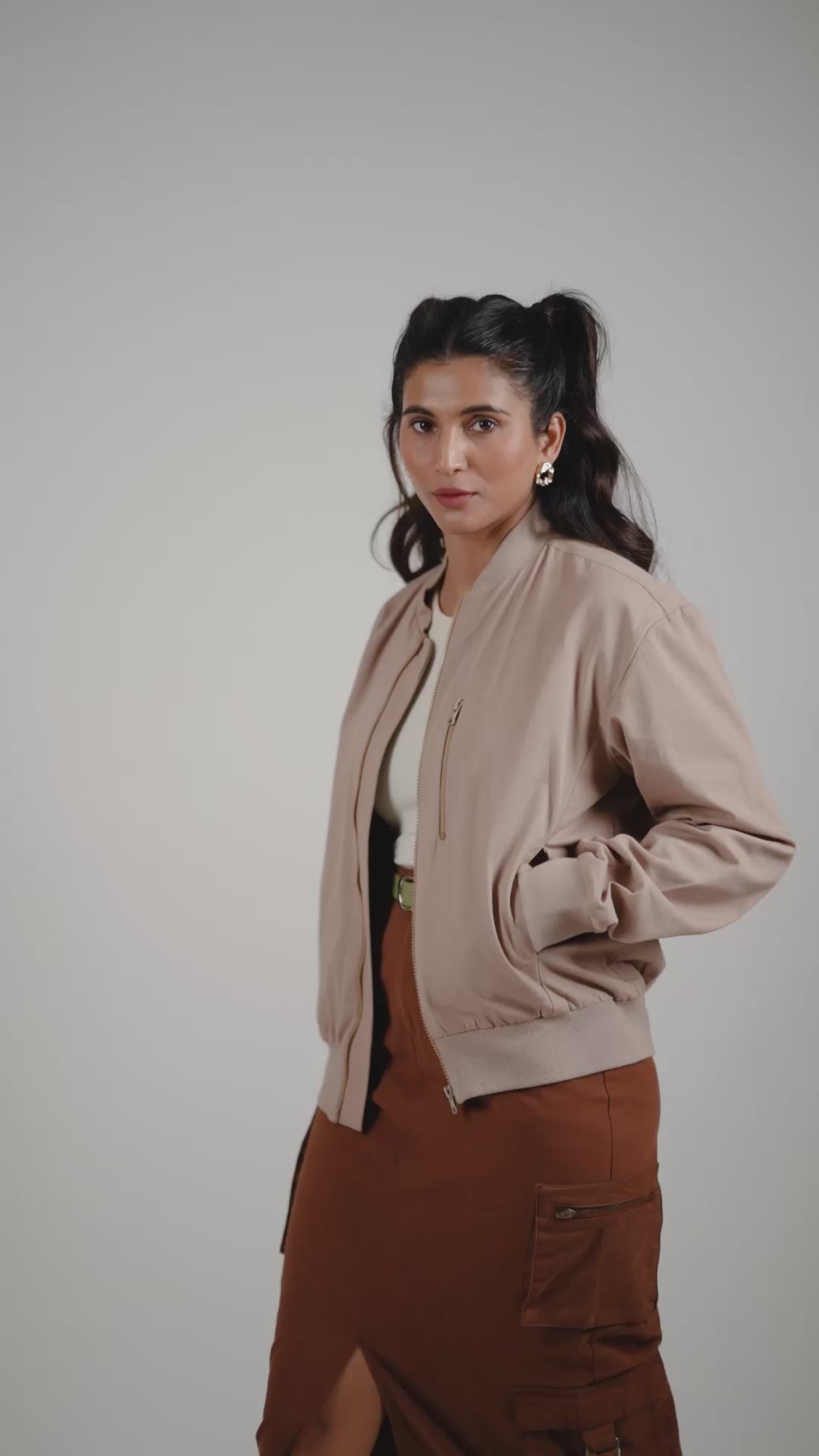Women's Cotton Twill Jacket - Mocha Brown