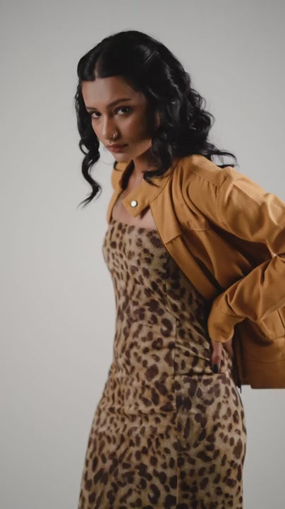 Women's Cotton Canvas Jacket - Caramel Tan