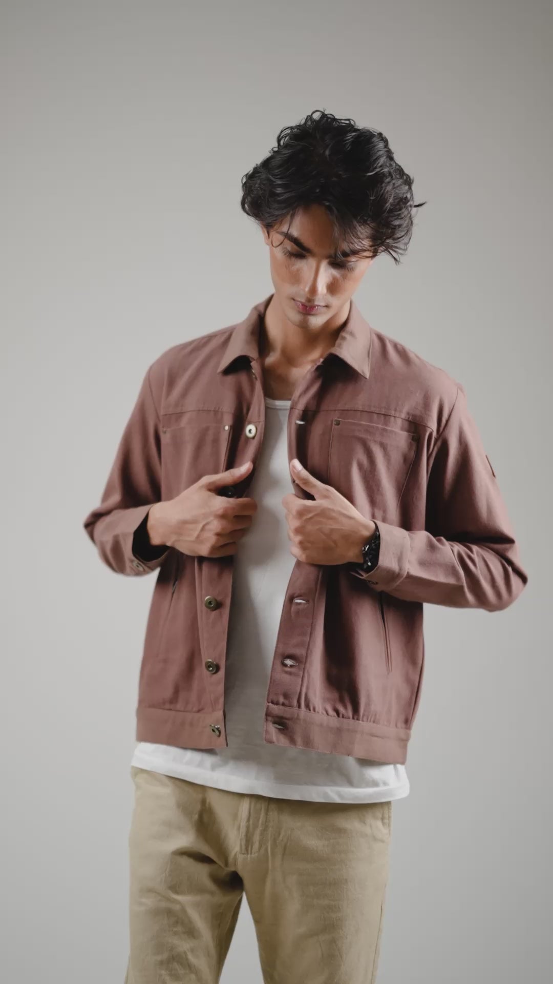 Men's Cotton Canvas Jacket - Cedar Brown