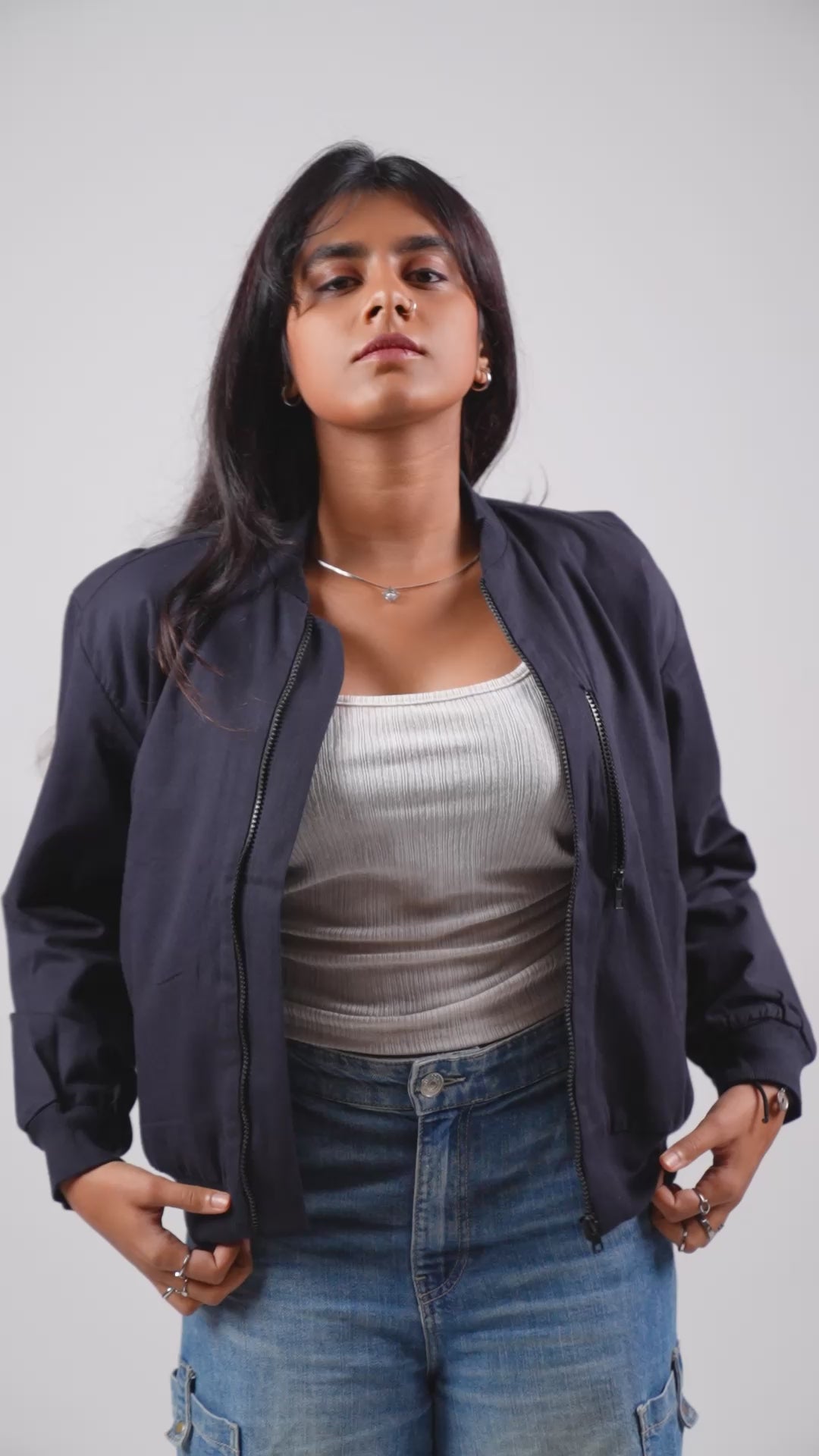 Women's Cotton Twill Jacket - Midnight Navy