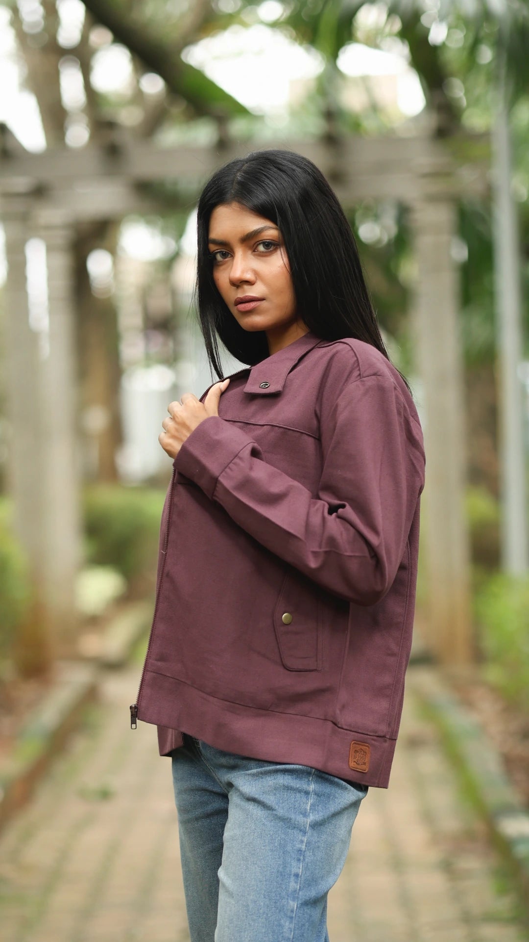 Women's Cotton Canvas Jacket - Orchid Plum