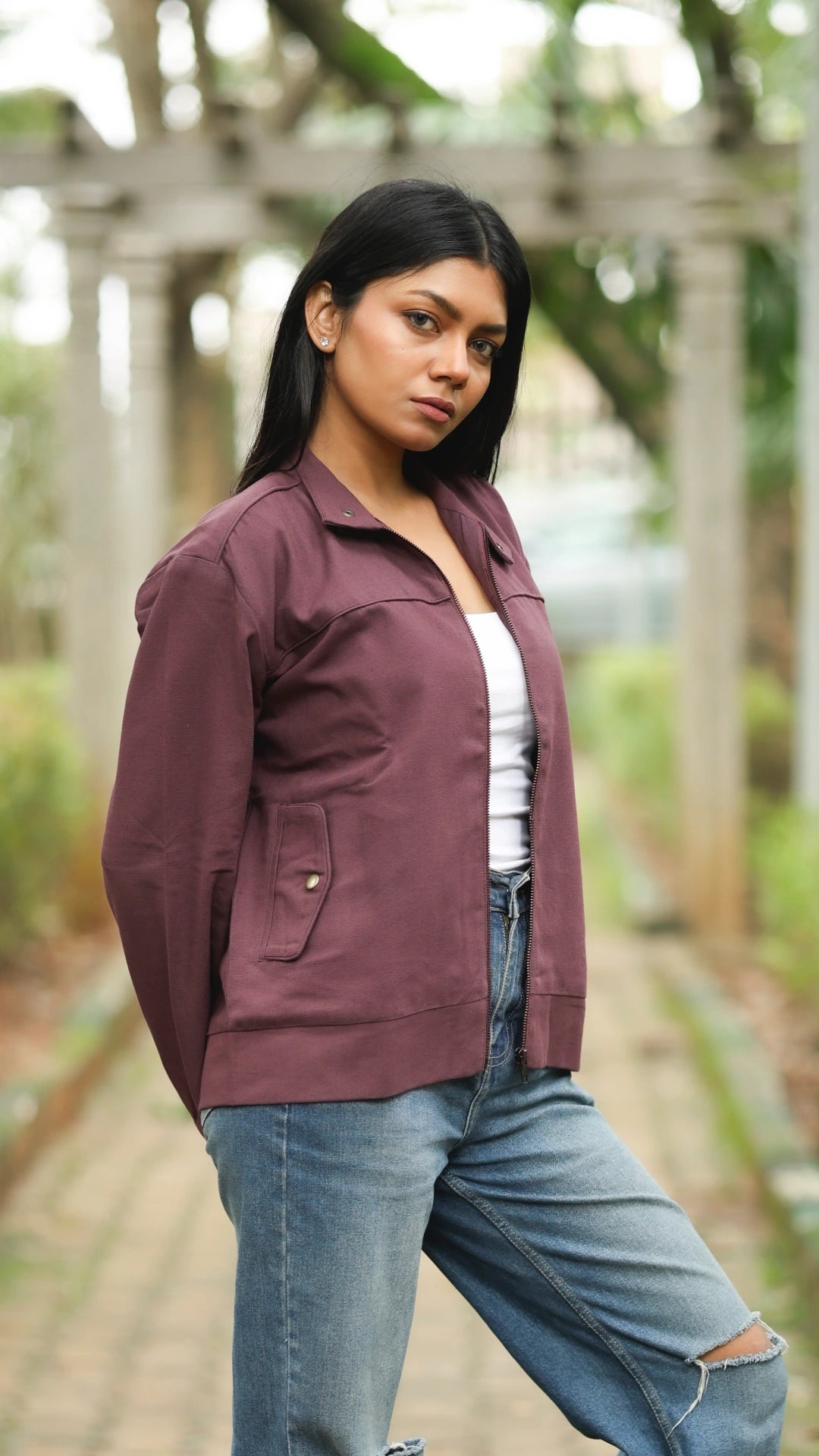 Women's Cotton Canvas Jacket - Orchid Plum