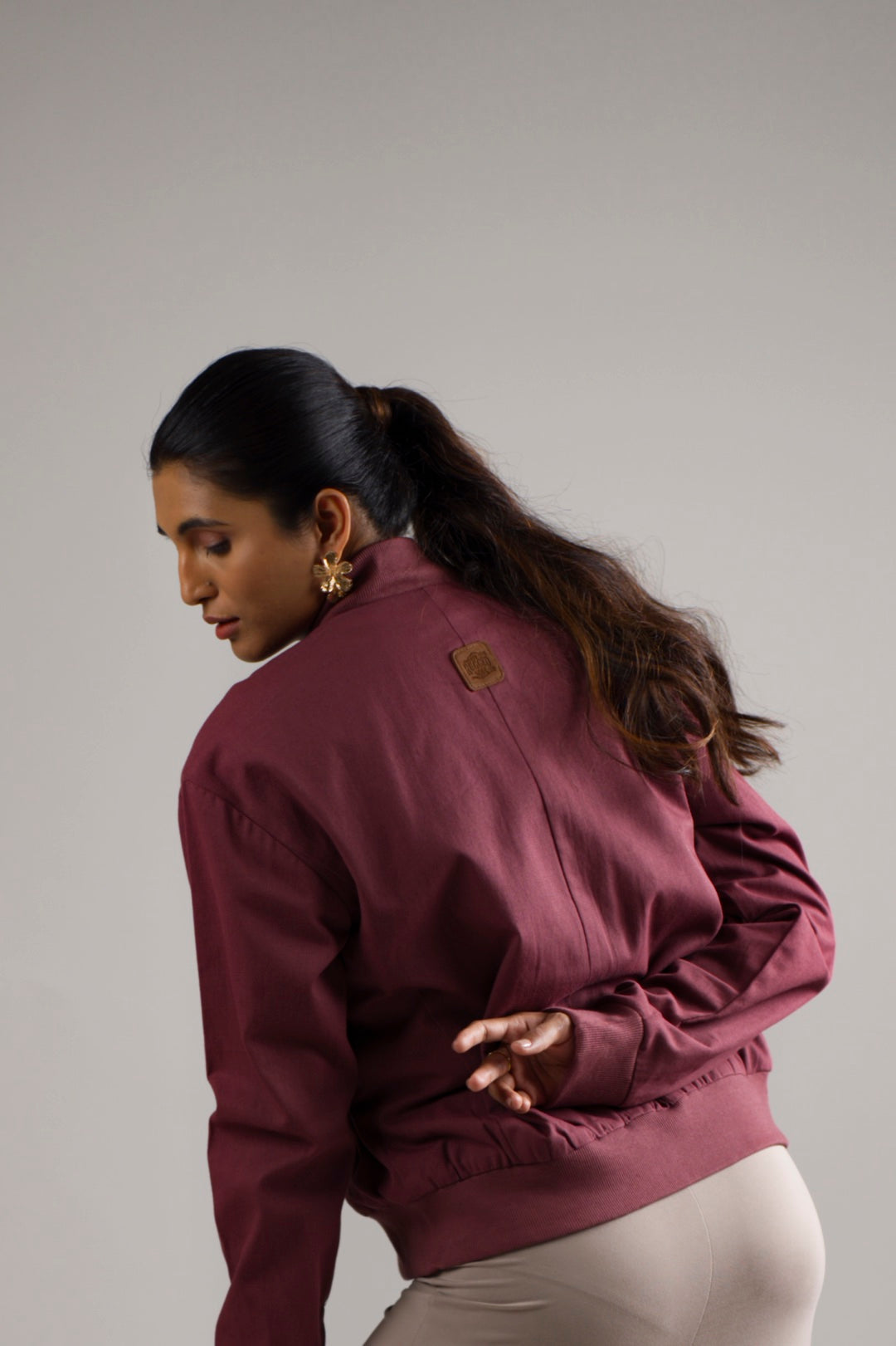 Women's Cotton Twill Jacket - Crimson Rouge