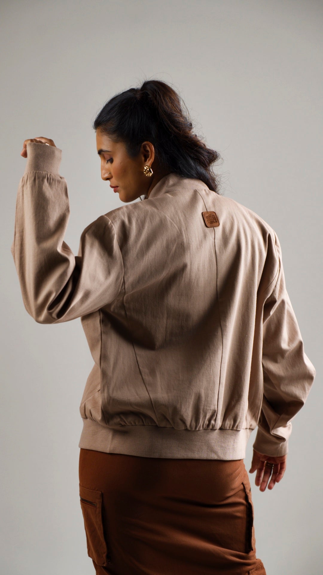 Women's Cotton Twill Jacket - Mocha Brown