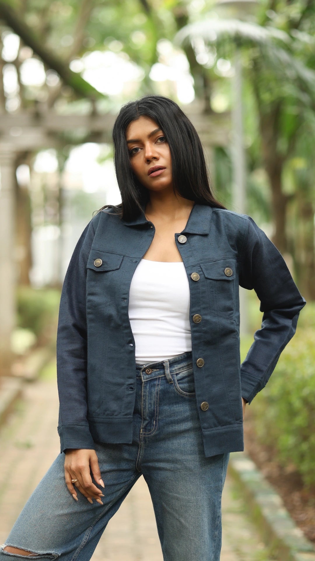 Women's Hemp Trucker - Royal Blue
