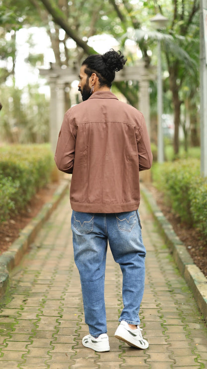Men's Cotton Canvas Jacket - Cedar Brown