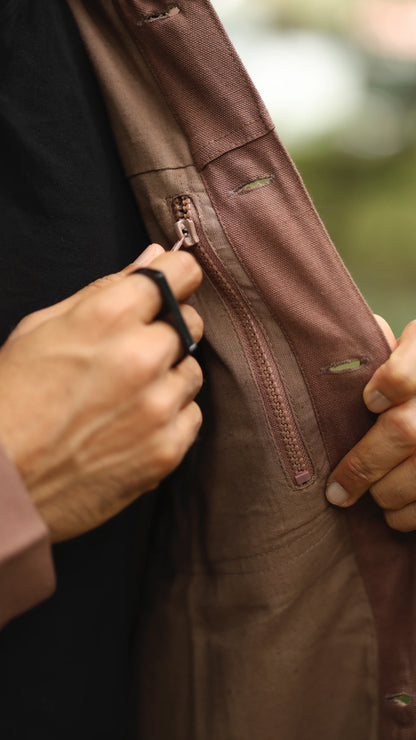 Men's Cotton Canvas Jacket - Cedar Brown