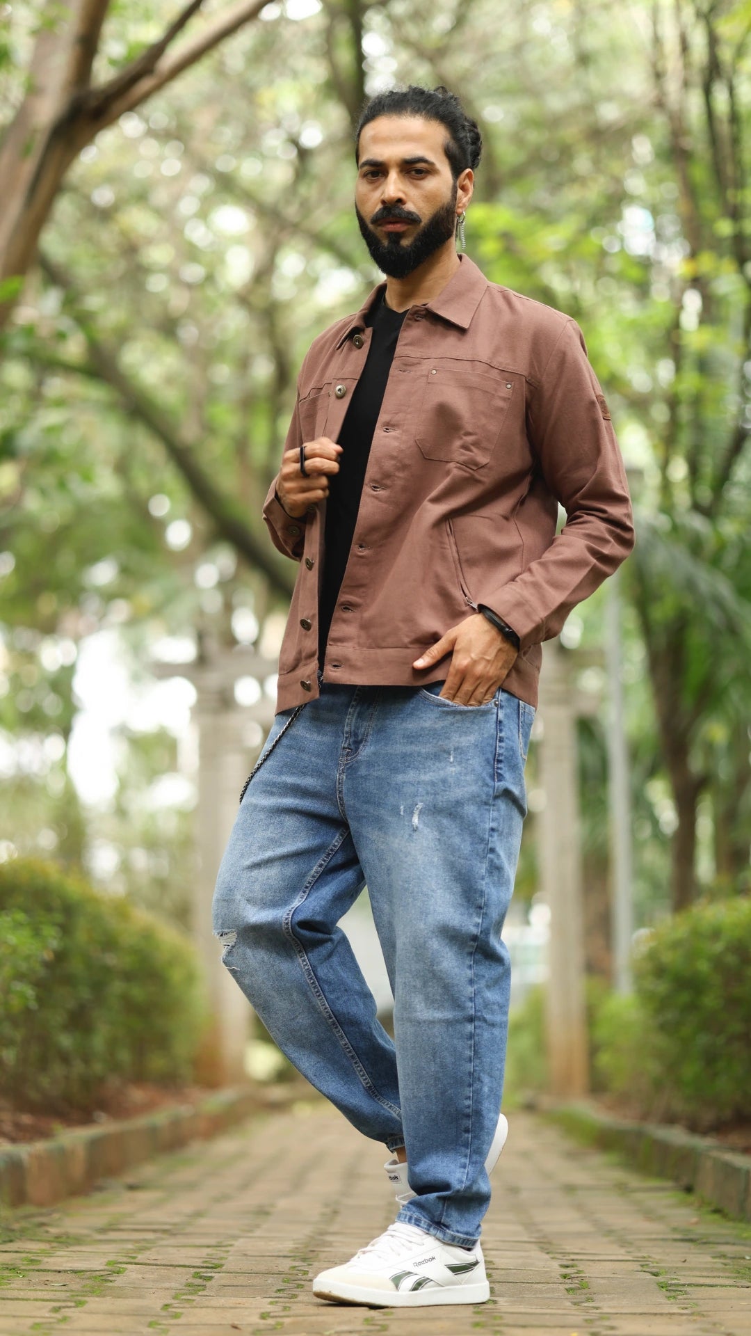 Men's Cotton Canvas Jacket - Cedar Brown
