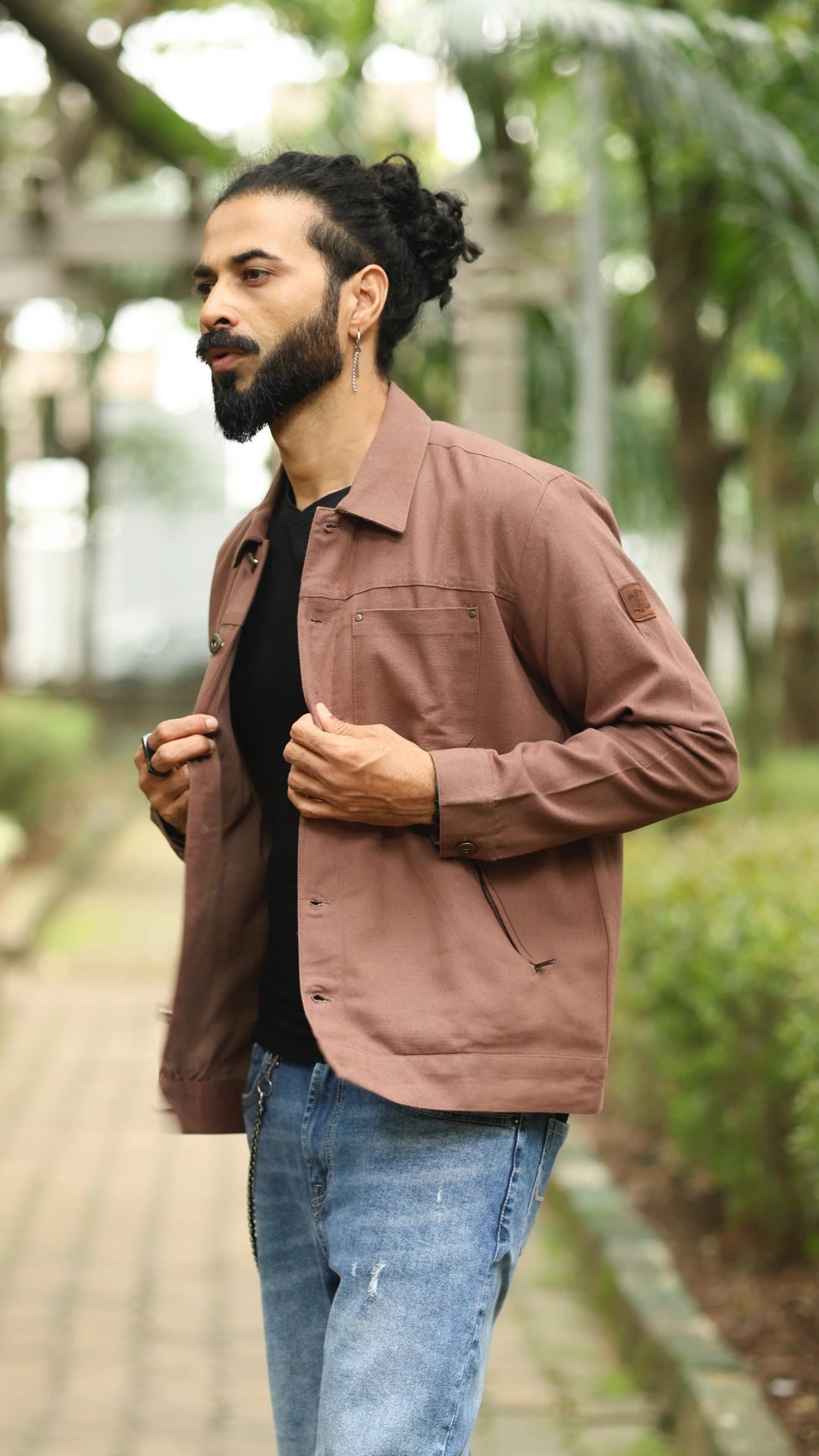 Men's Cotton Canvas Jacket - Cedar Brown