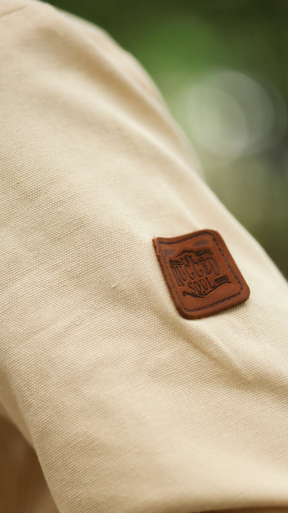 Men's Cotton Canvas Jacket - Sandstone Beige