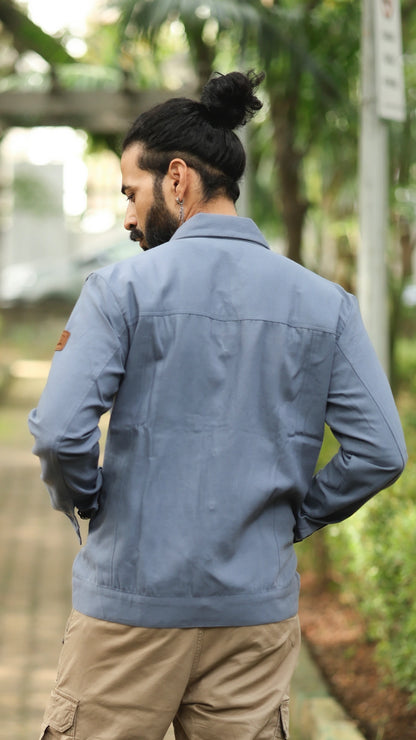 Men's Cotton Canvas Jacket - Sapphire Blue