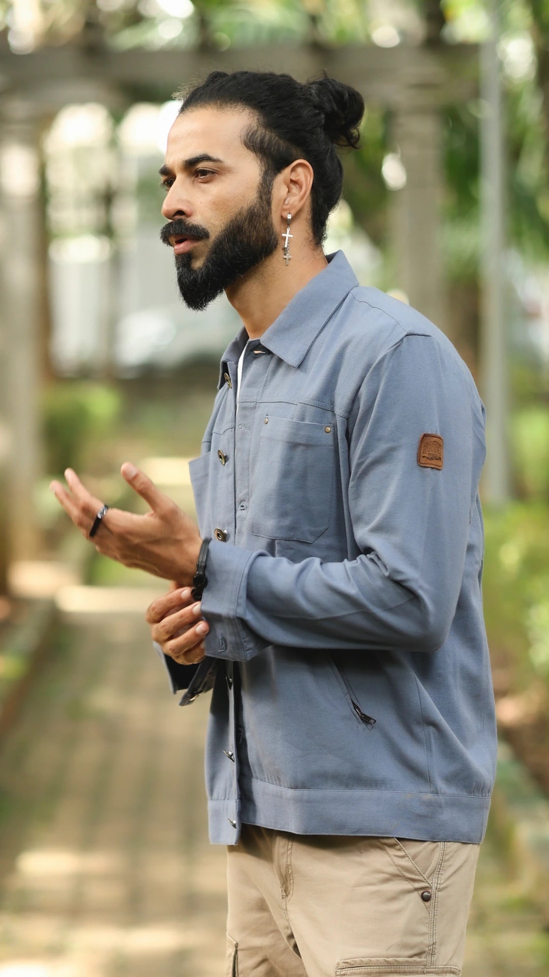 Men's Cotton Canvas Jacket - Sapphire Blue