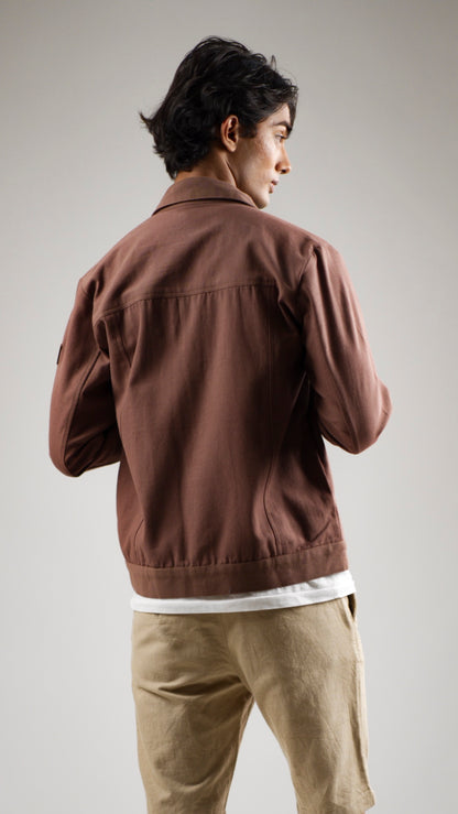 Men's Cotton Canvas Jacket - Cedar Brown
