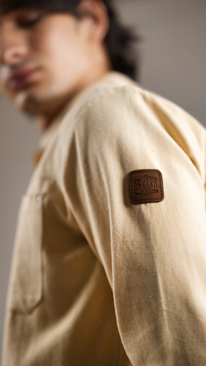 Men's Cotton Canvas Jacket - Sandstone Beige