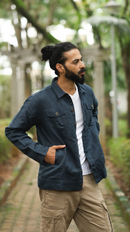 Men's Hemp Trucker - Royal Blue