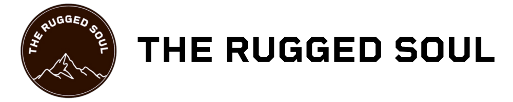 The Rugged Soul header logo with text in black