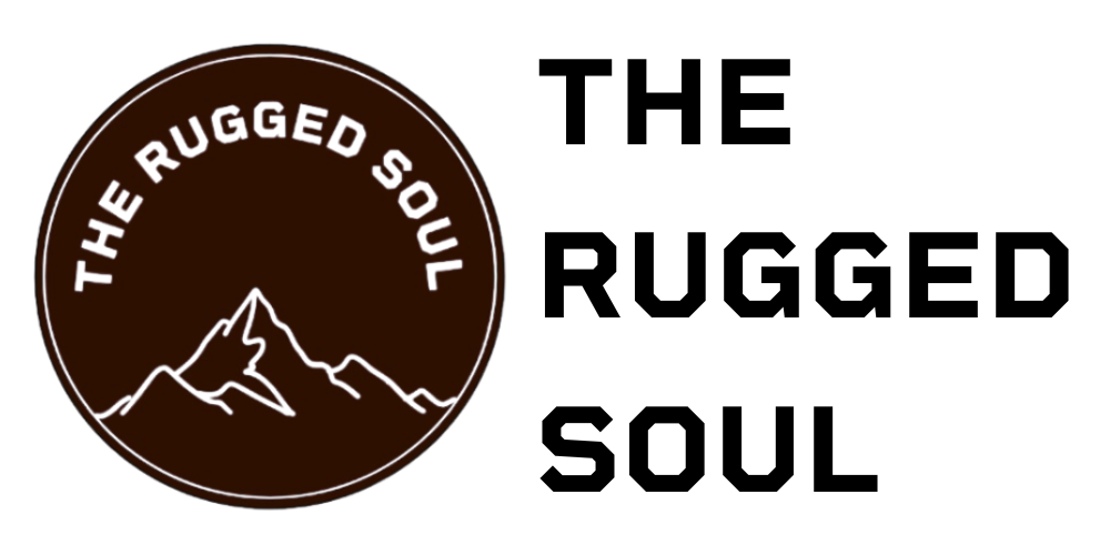 The Rugged Soul logo plus name in black on transparent bg