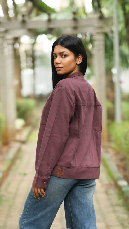 Women's Cotton Canvas Jacket - Orchid Plum