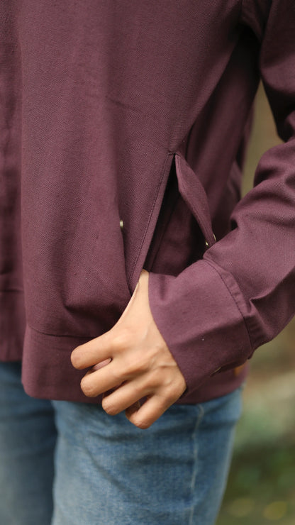 Women's Cotton Canvas Jacket - Orchid Plum