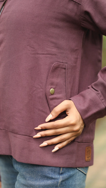 Women's Cotton Canvas Jacket - Orchid Plum