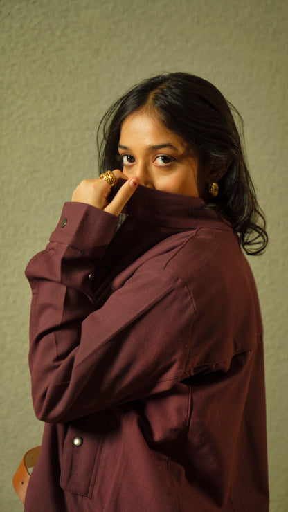 Women's Cotton Canvas Jacket - Orchid Plum