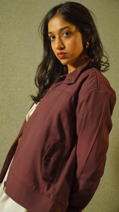 Women's Cotton Canvas Jacket - Orchid Plum