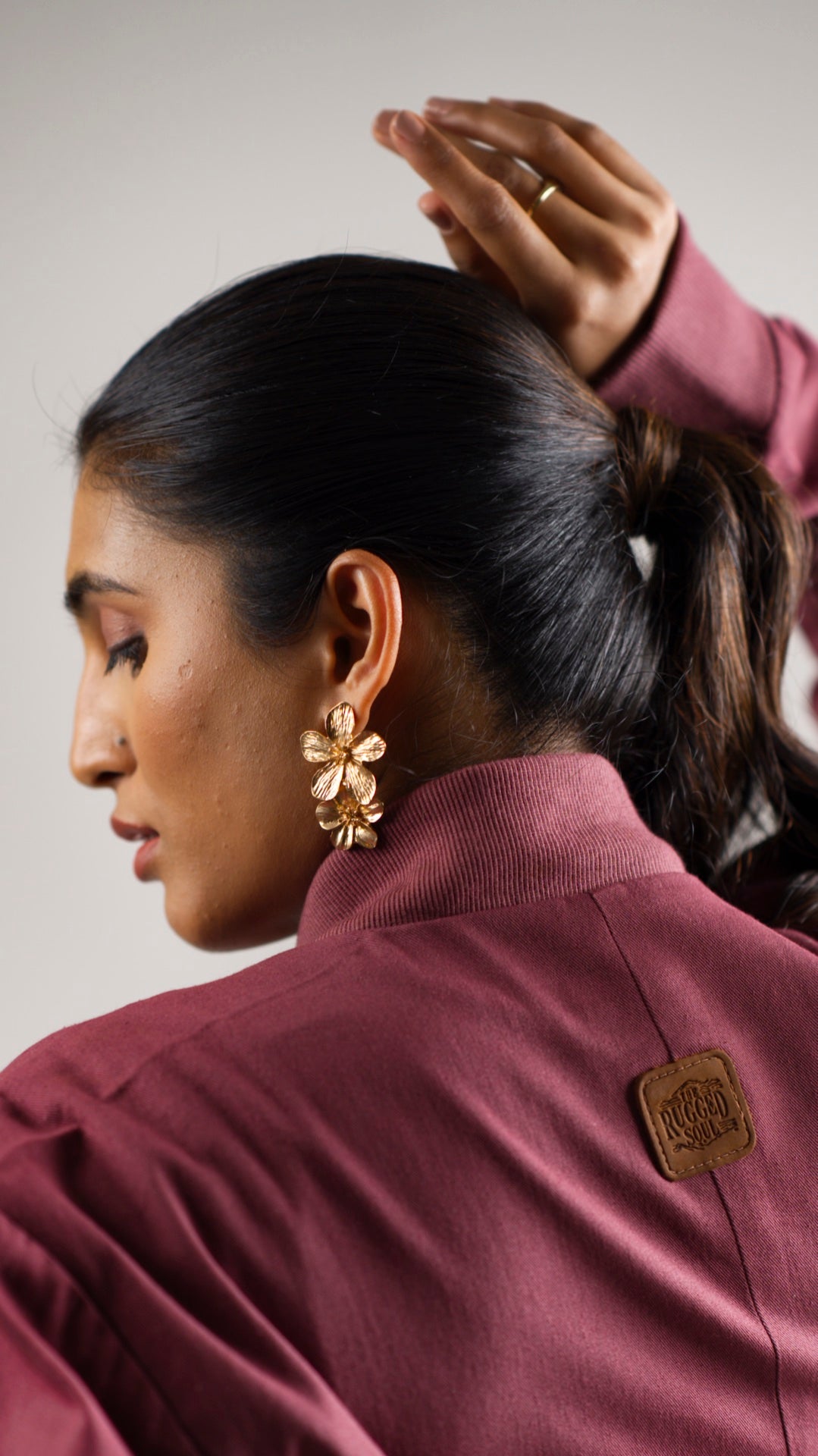 Women's Cotton Twill Jacket - Crimson Rouge