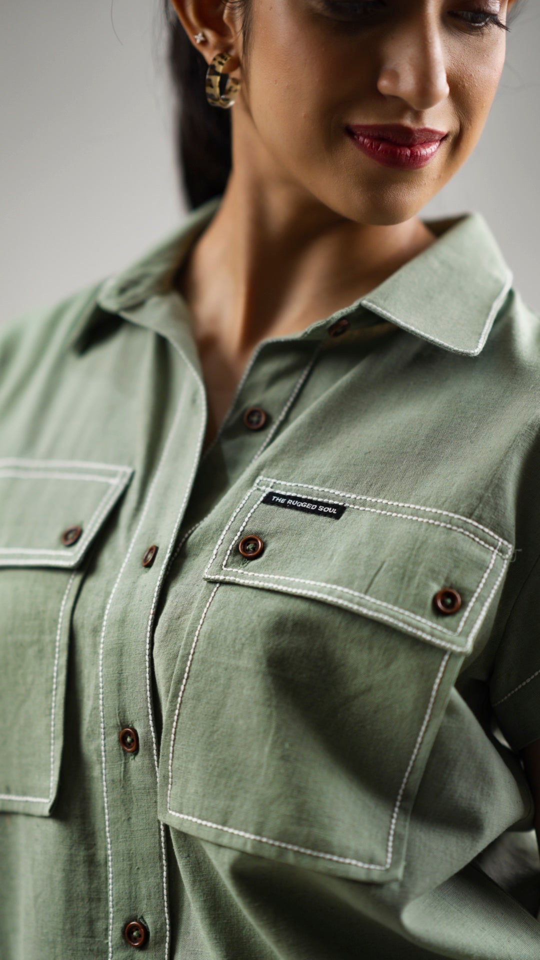Women's Cotton Linen Shirt - Willow Green