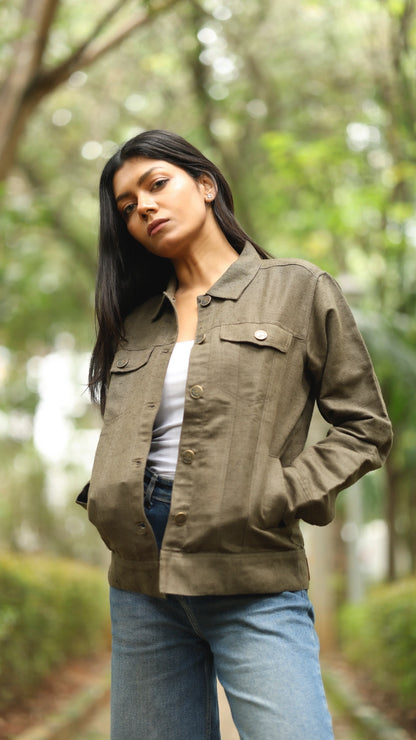 Women's Hemp Trucker - Dark Olive