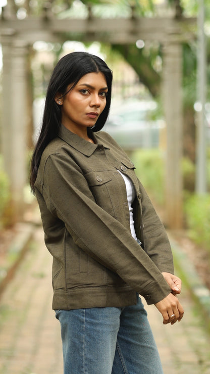Women's Hemp Trucker - Dark Olive