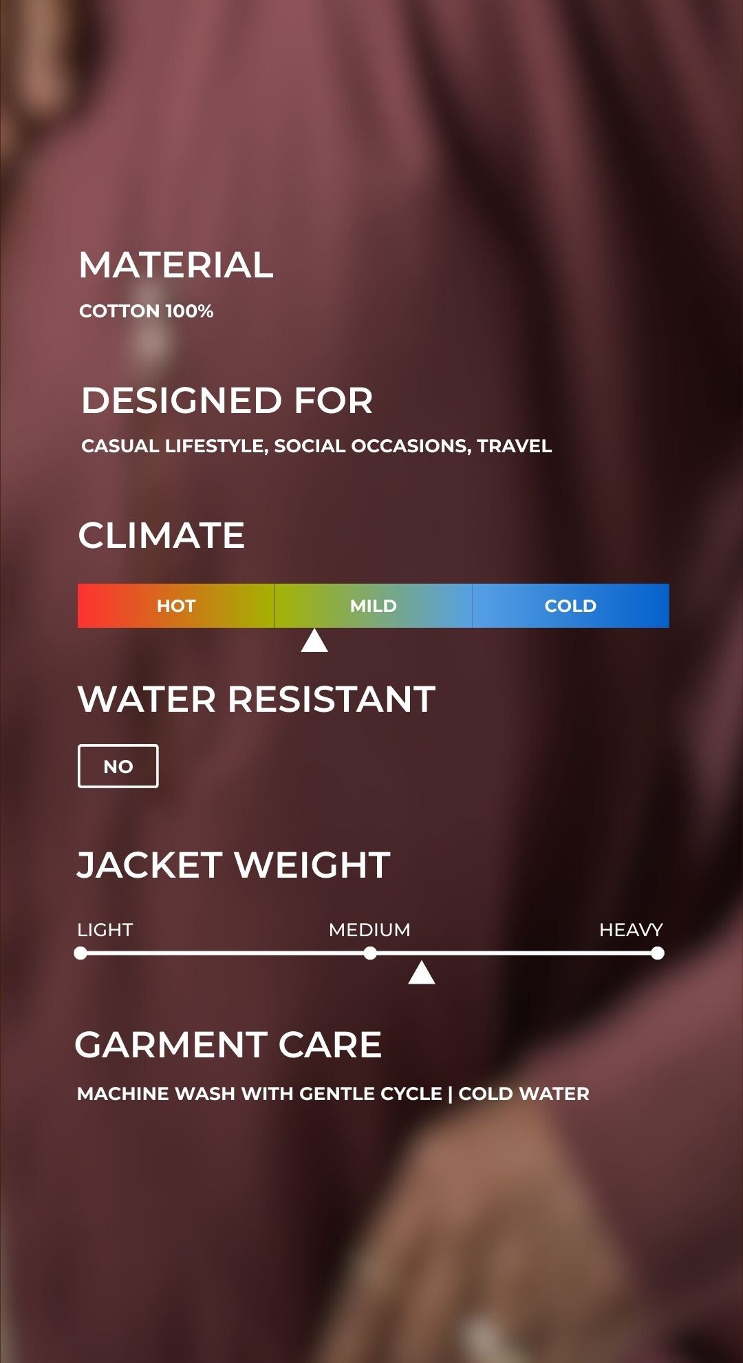 Women's Cotton Twill Jacket - Crimson Rouge
